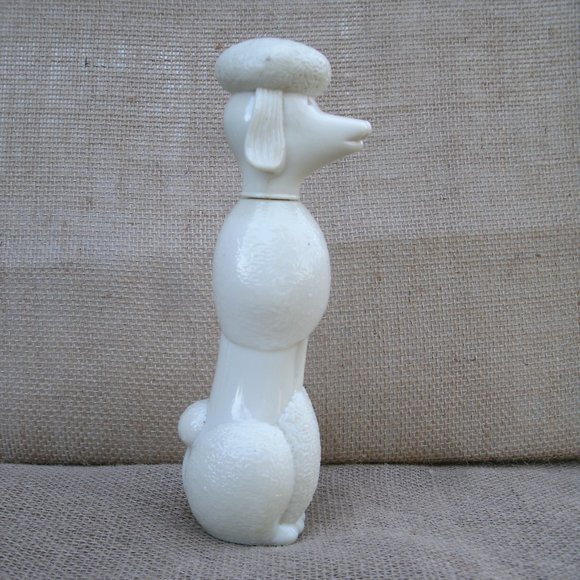 Vintage Avon Poodle Bath Oil Bottle milk glass - Picture 6 of 16